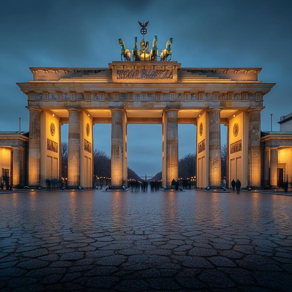 Brandenburg Gate at dusk, Berlin